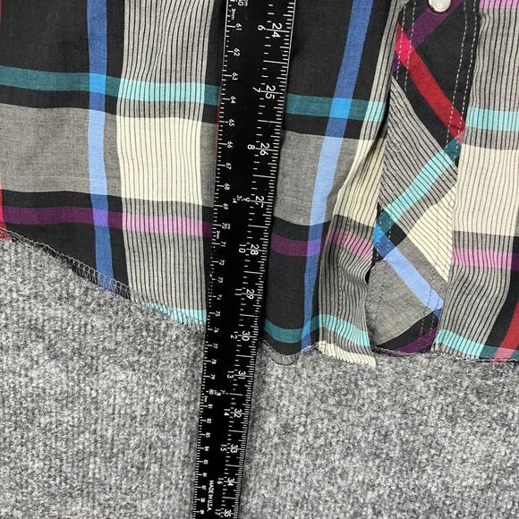 Wrangler Pearl Snap Shirt Mens Size 16x34 Plaid Cowboy Cut Western Multicolor - Picture 4 of 8